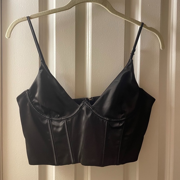 White Fox Boutique Acacia Bustier Top (Black) - Picture 3 of 5